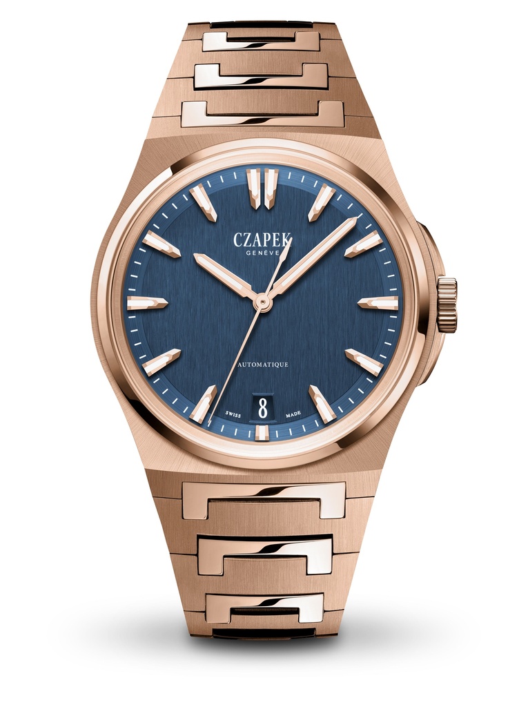 Antarctique, Mount Erebus - Deep Blue, Rose Gold 5N Full Gold bracelet